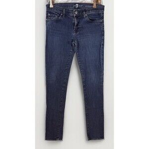 7 Seven For All Mankind‎ Jeans Roxanne Womens 28 Skinny Blue Denim Dark